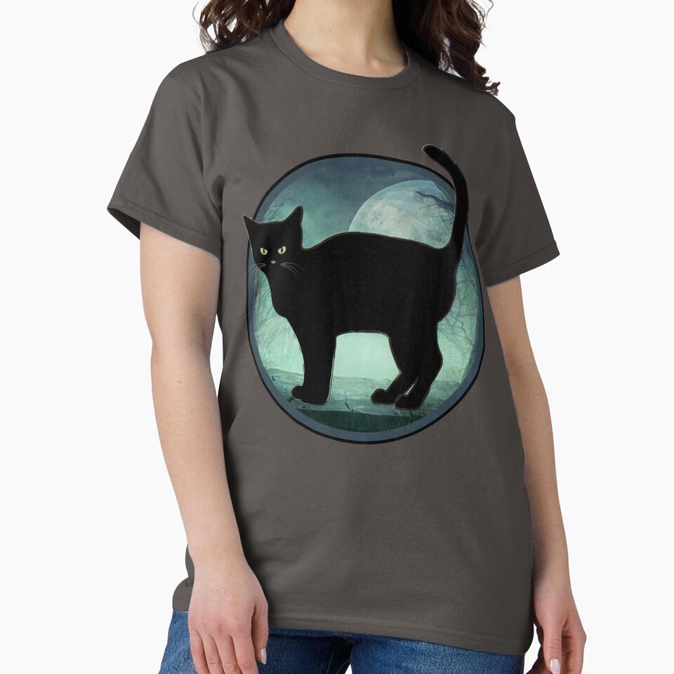 Spooky Halloween Black Cat by Designs By YL T-Shirts, Hoodie, Sweatshirt | BlankRebels.com (Image 2)
