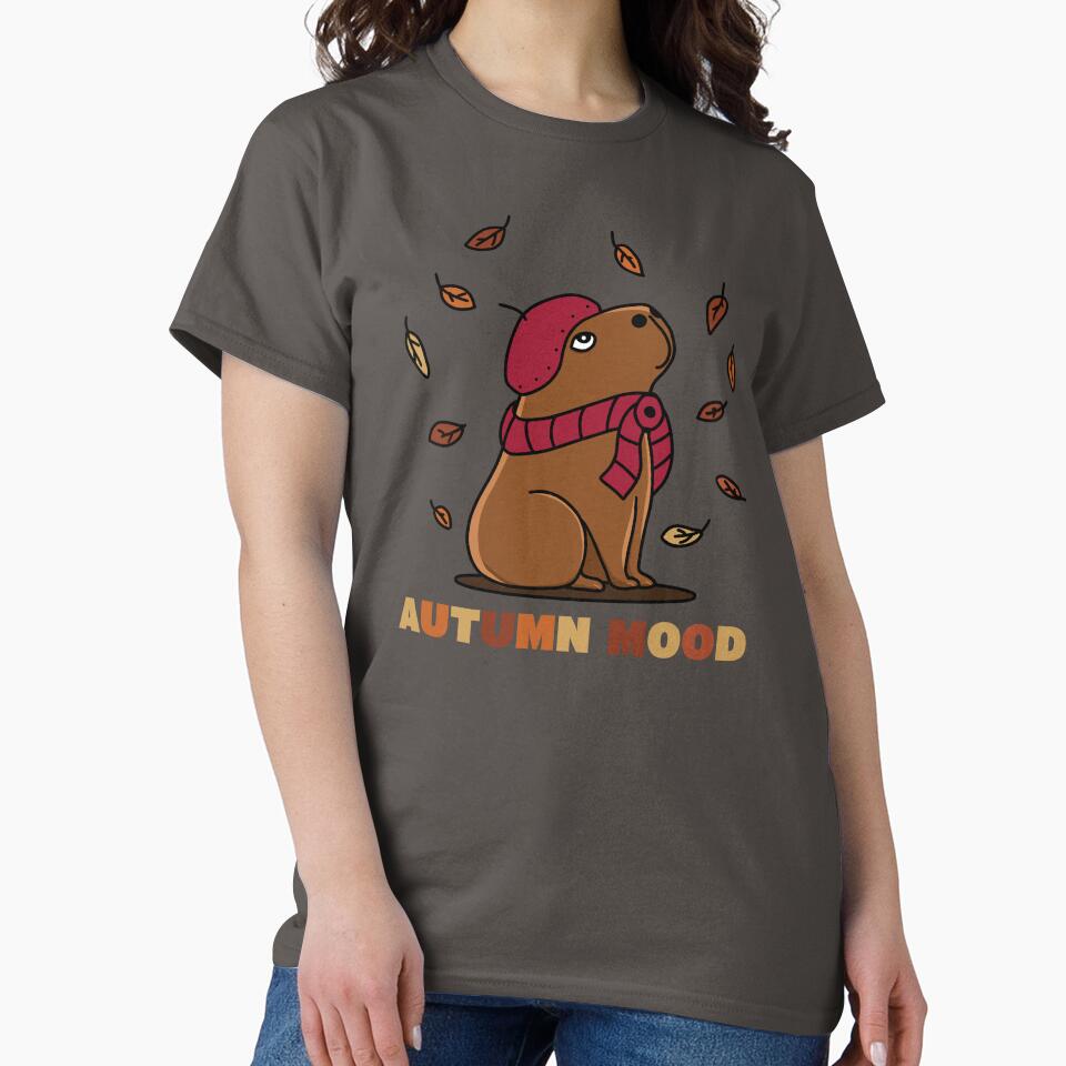 Autumn Mood Cute Capybara Illustration by Absyntart T-Shirts, Hoodie, Sweatshirt | BlankRebels.com (Image 2)
