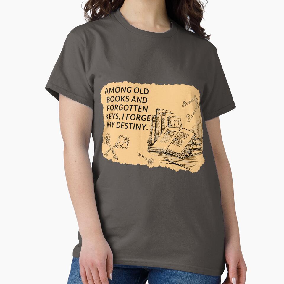 Among old books and forgotten keys, I forge my destiny. by ioankoll213 T-Shirts, Hoodie, Sweatshirt (Image 2)