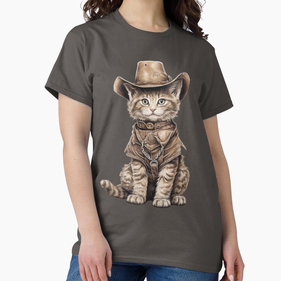Cowboy Cat by whitecat23 T-Shirts, Hoodie, Sweatshirt | BlankRebels.com (Image 2)