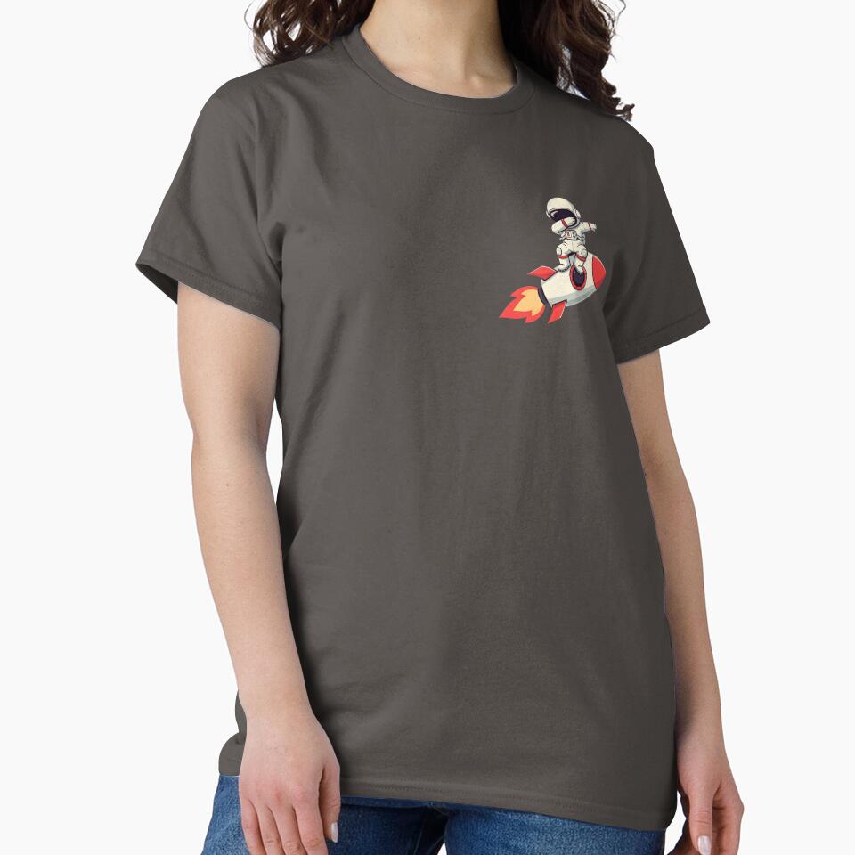 Cute Astronaut Doing the Dab on Rocket – Fun Cartoon Space Vector Art by PixelVibe782 T-Shirts, Hoodie, Sweatshirt (Image 2)