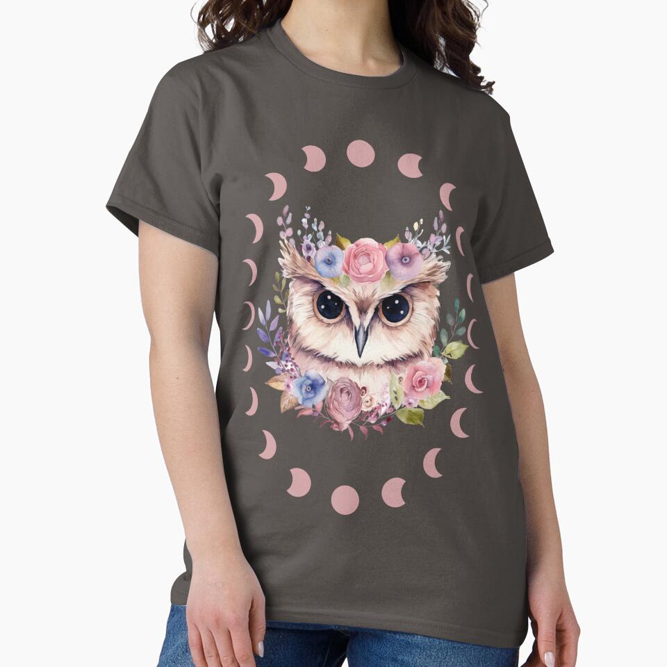 Owl Moon Phase Cottagecore by RakelMacc T-Shirts, Hoodie, Sweatshirt | BlankRebels.com (Image 2)