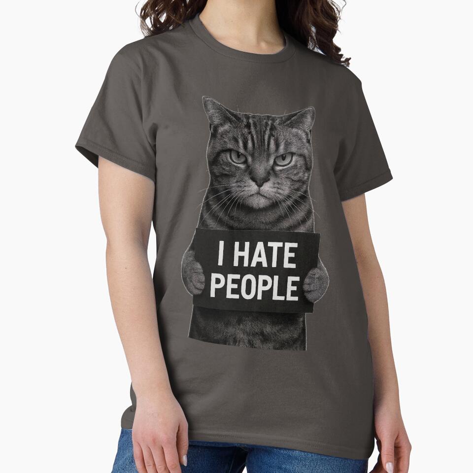 I Hate People - Angry Cat by AIEverything T-Shirts, Hoodie, Sweatshirt | BlankRebels.com (Image 2)
