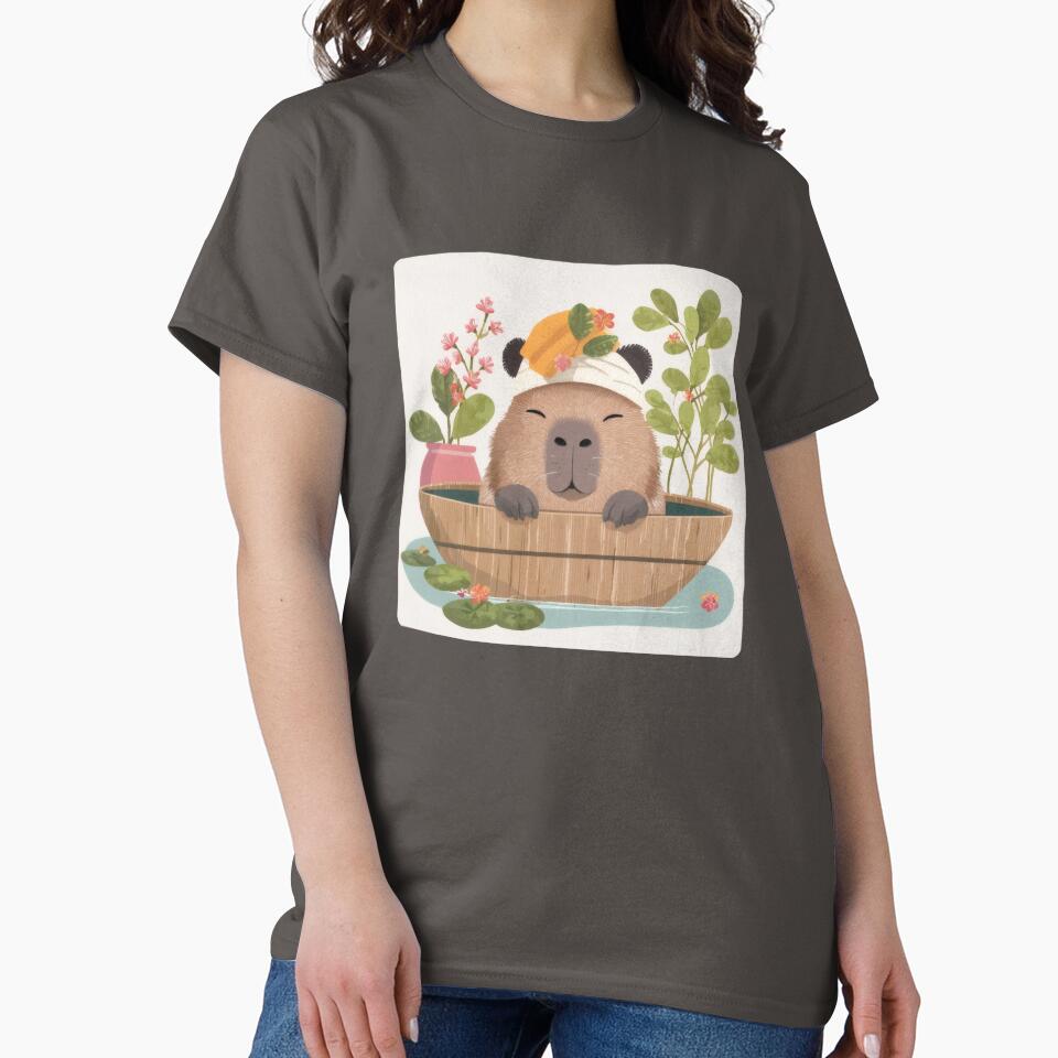 Zen Capybara Hot Springs Aesthetic by T-pocket T-Shirts, Hoodie, Sweatshirt | BlankRebels.com (Image 2)