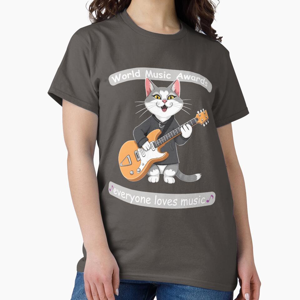 Cat who loves music and plays the guitar by GiCapgraphics T-Shirts, Hoodie, Sweatshirt | BlankRebels.com (Image 2)