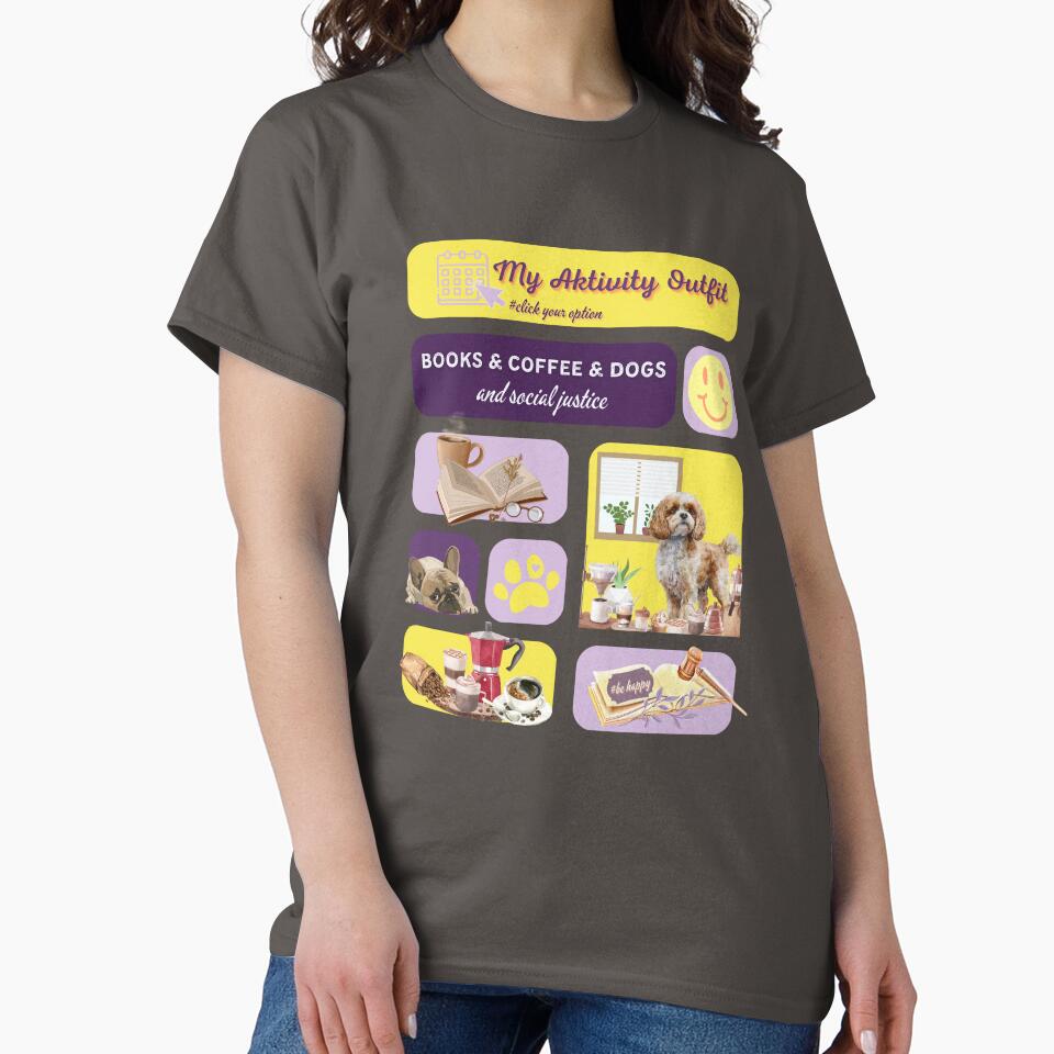 books and coffee and dogs and social justice - My activity outfit with Smiley Yellow Purple by PositiveIdeas... (Image 2)