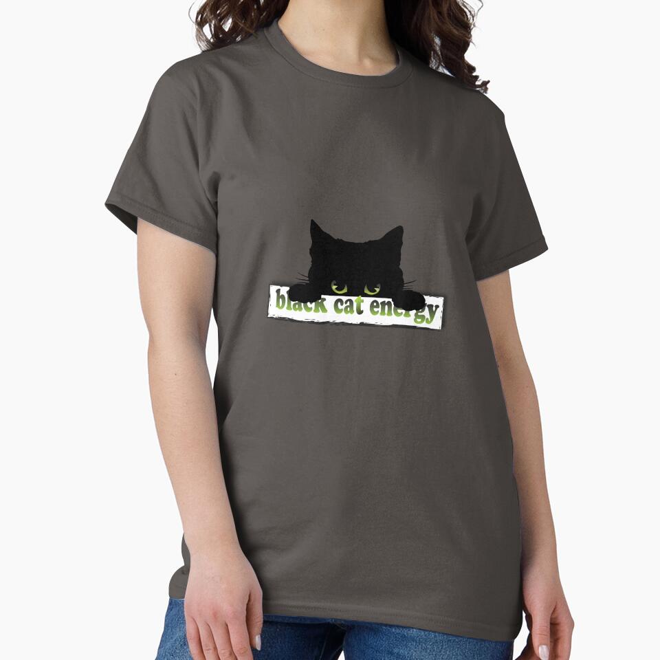 Black Cat Energy - Minimalistic Aesthetic by Luistas T-Shirts, Hoodie, Sweatshirt | BlankRebels.com (Image 2)