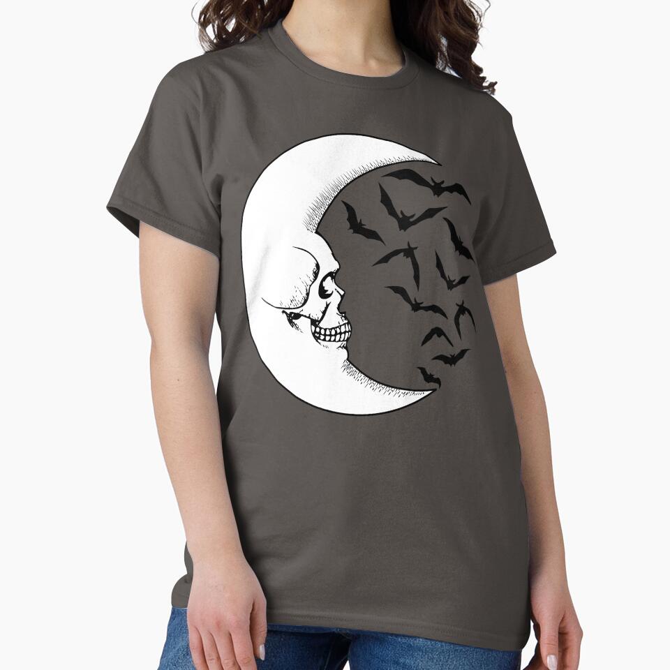 Skull Moon with bats by RavenWake T-Shirts, Hoodie, Sweatshirt | BlankRebels.com (Image 2)