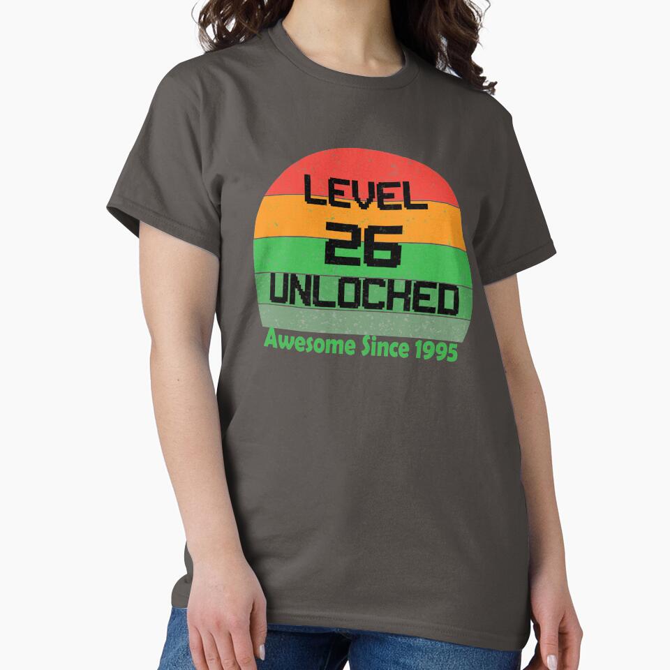 Level 26 Unlocked Awesome Since 1995 by Cineraim Shop T-Shirts, Hoodie, Sweatshirt | BlankRebels.com (Image 2)