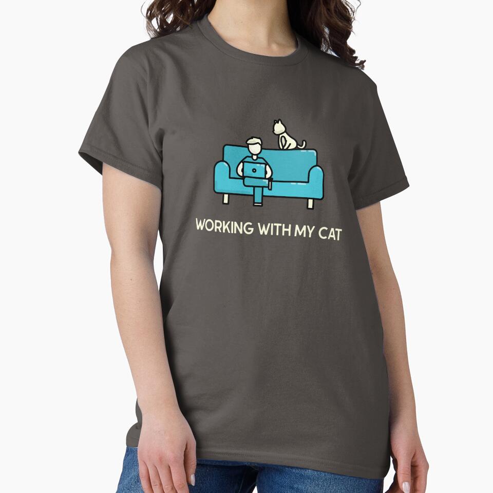 Working With My Cat by HappyFunnyTees T-Shirts, Hoodie, Sweatshirt | BlankRebels.com (Image 2)