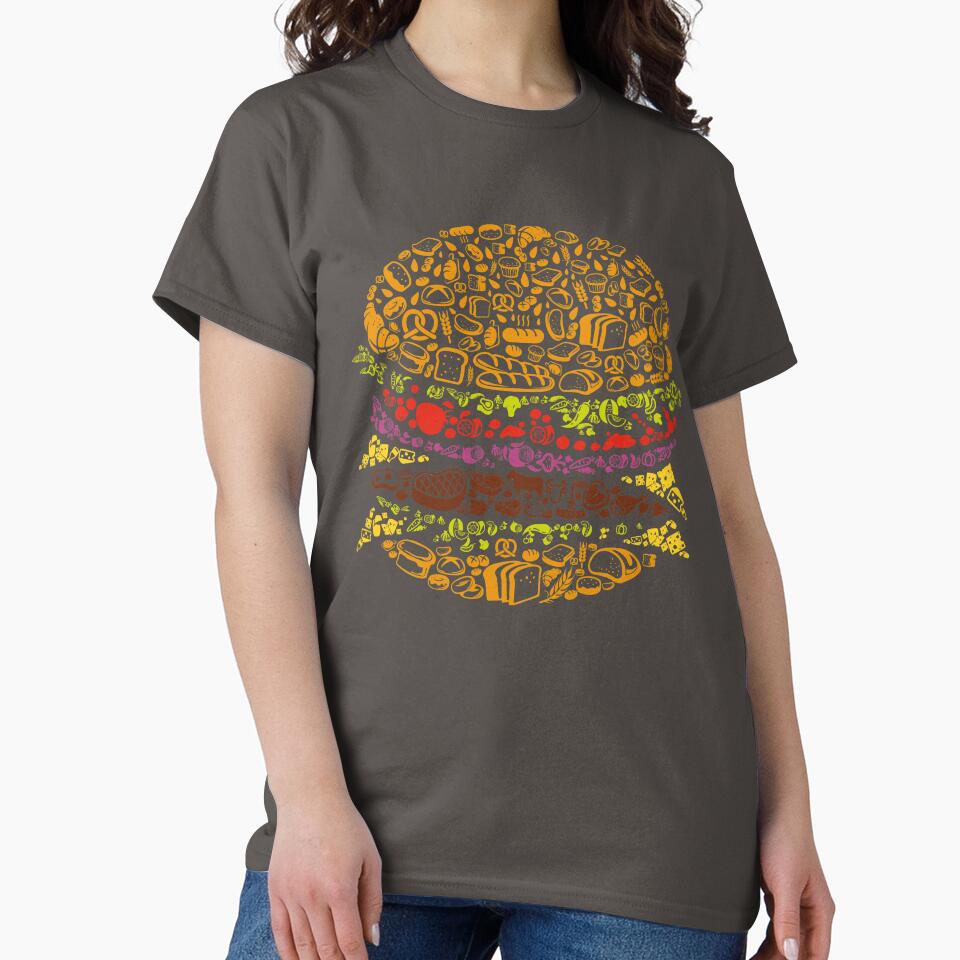Relaxed Tee Shirt - Burger by DreamInk Studio Hoodie, Sweatshirt | BlankRebels.com (Image 2)