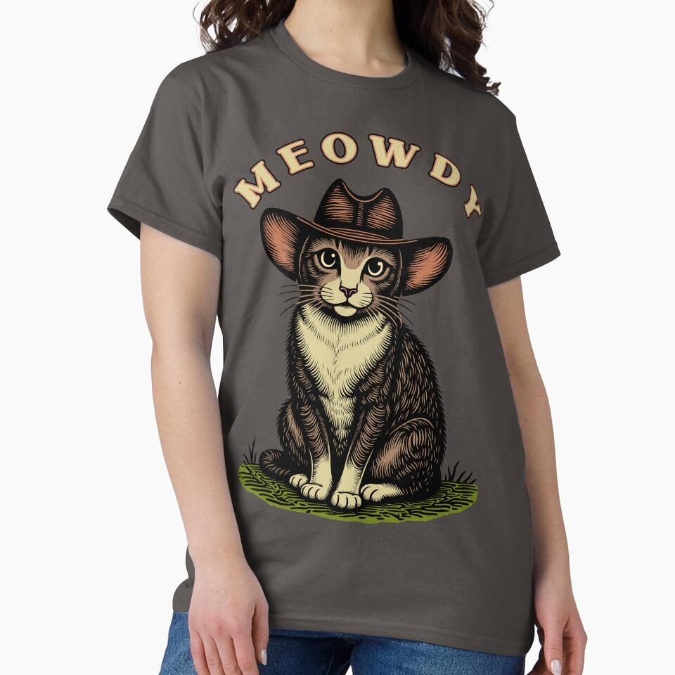 Meowdy - Cowboy Cat Trendy Artwork by H G  Designs T-Shirts, Hoodie, Sweatshirt | BlankRebels.com (Image 2)