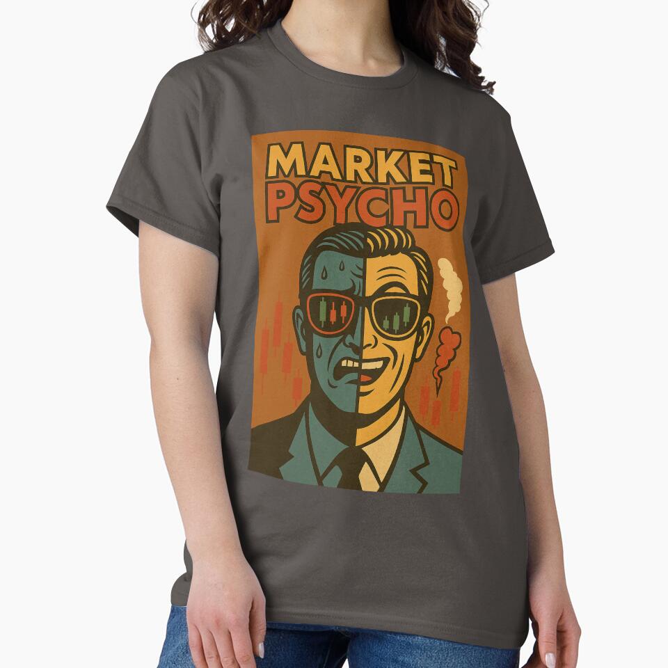 Market Psycho – Funny Retro Stock Trader Design by BullishJunkie T-Shirts, Hoodie, Sweatshirt | BlankRebels.com (Image 2)