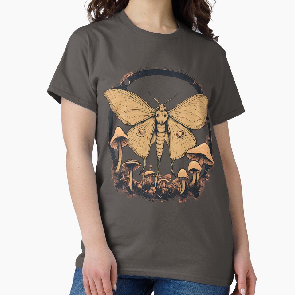 Dark FairyGrunge Goblincore Mushroom and Luna Moth by MeadowLoom T-Shirts, Hoodie, Sweatshirt | BlankRebels.com (Image 2)