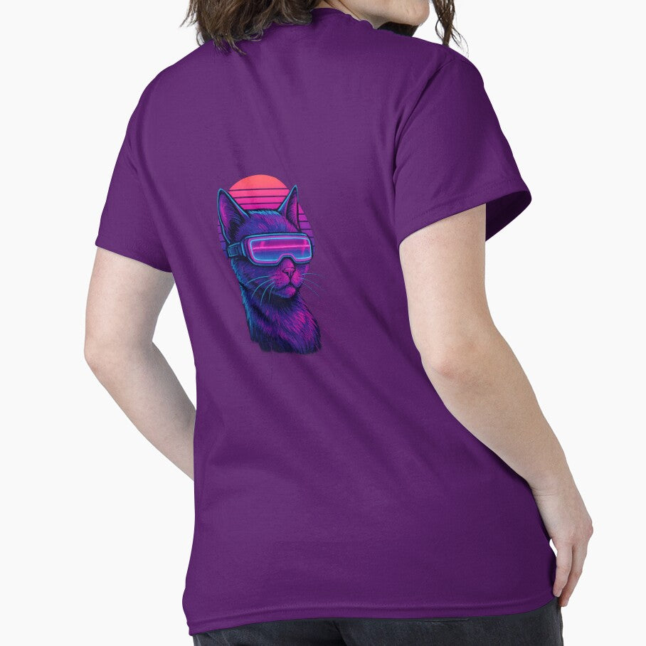 Vaporwave Cyber Cat – Neon Futuristic Streetwear Design by PadreNova T-Shirts, Hoodie, Sweatshirt | BlankRebels.com (Image 2)