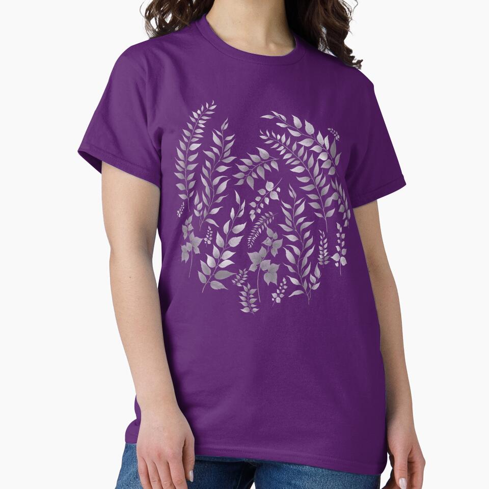 Greenery Botanical Print Lavender Purple by SilverPegasus T-Shirts, Hoodie, Sweatshirt | BlankRebels.com (Image 2)