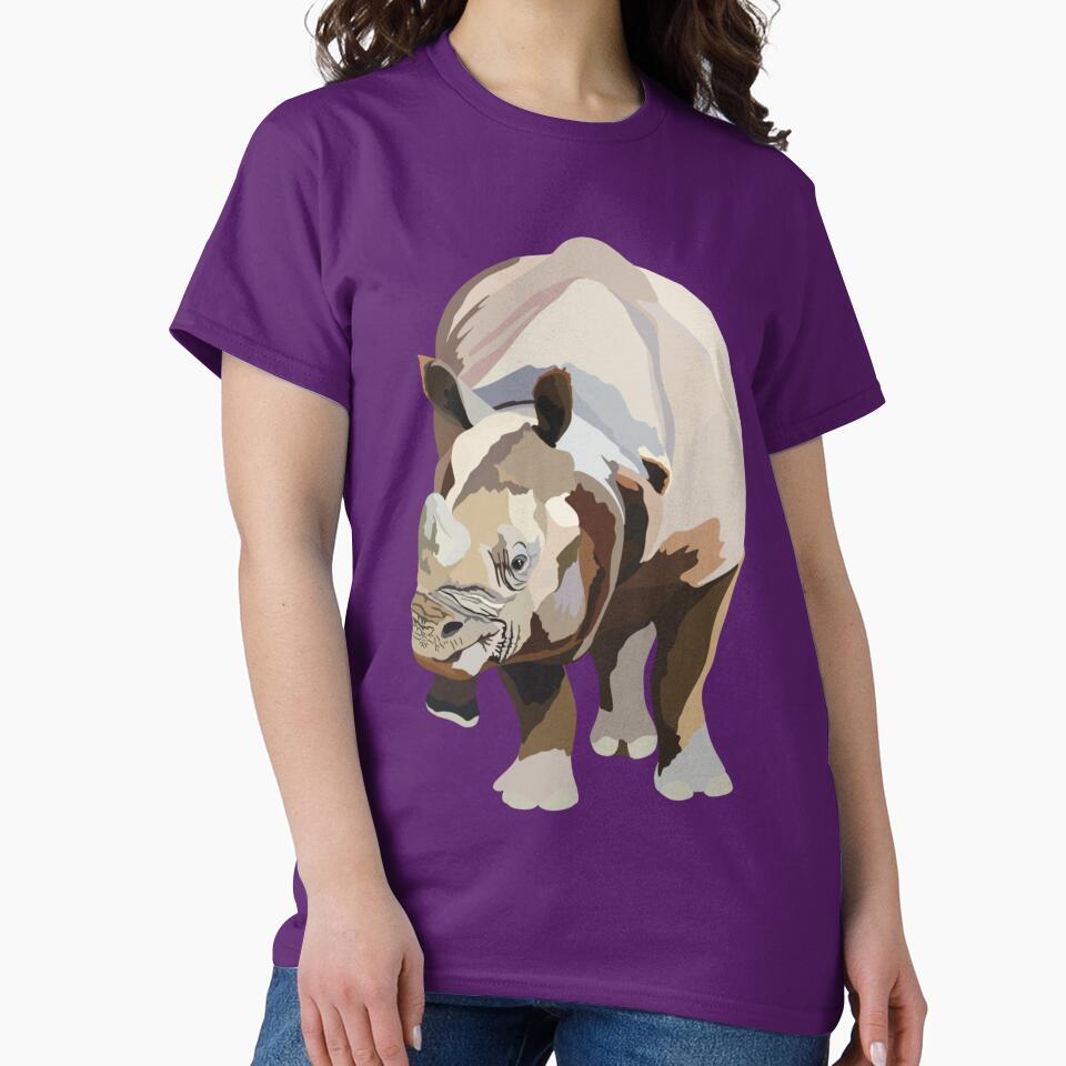 J is for Javan Rhino,Javan Rhino Artwork & Designs | Rare Rhino Collection for Wildlife Lovers by... (Image 2)