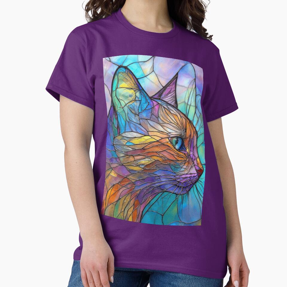 Rainbow Stained Glass Cat – Whimsical Fantasy Feline Art She Was Dreamer T-Shirts, Hoodie, Sweatshirt