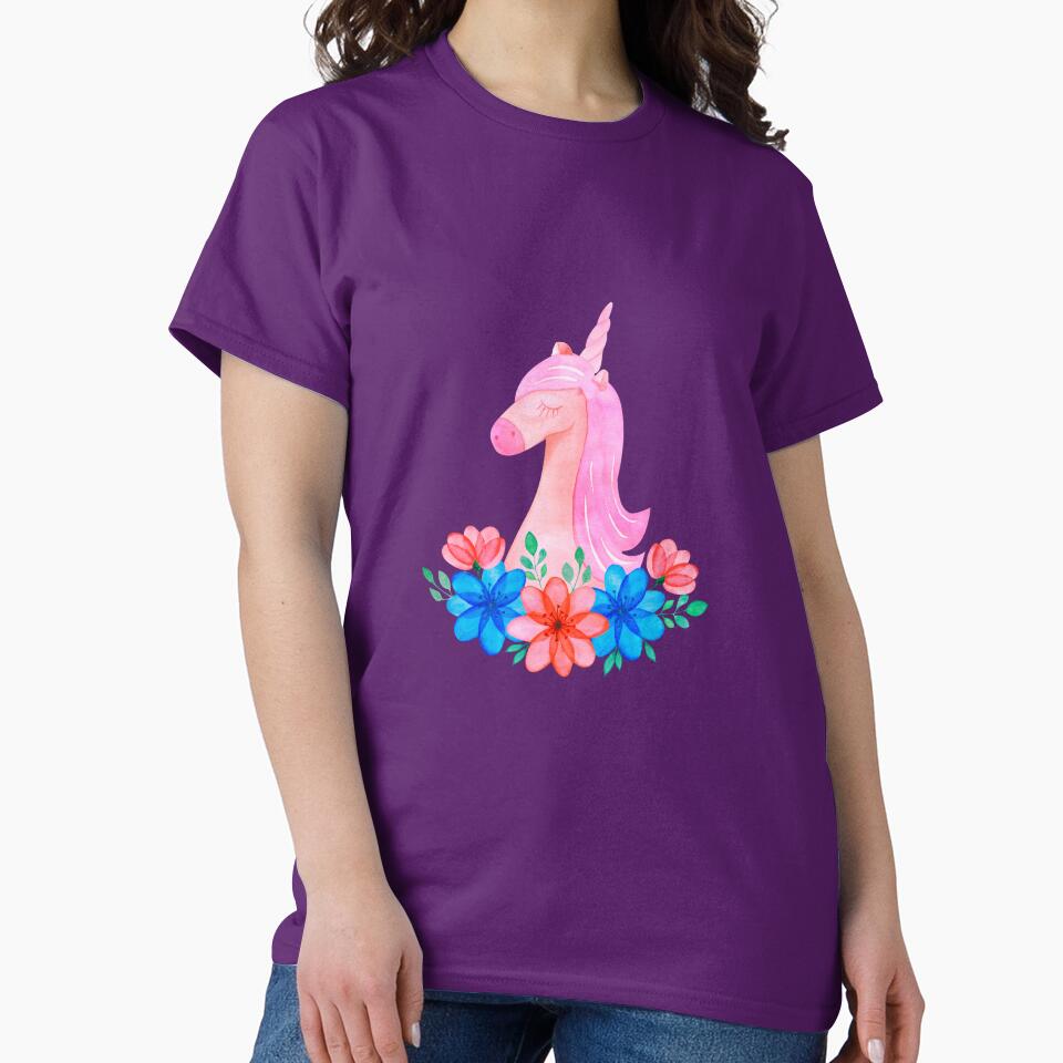 Unicorn and flowers by DoodlesnPoodles T-Shirts, Hoodie, Sweatshirt | BlankRebels.com (Image 2)