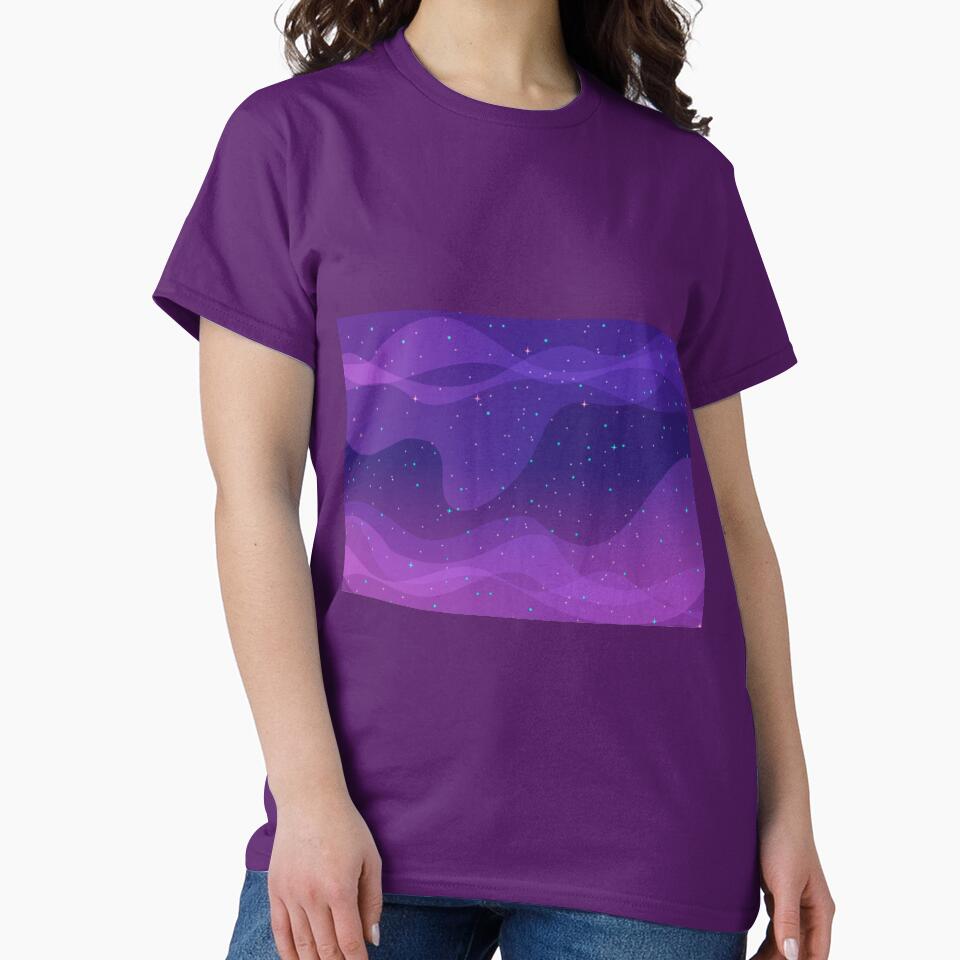 abstract blue background with stars, cartoon galaxy background by SabinArt T-Shirts, Hoodie, Sweatshirt (Image 2)