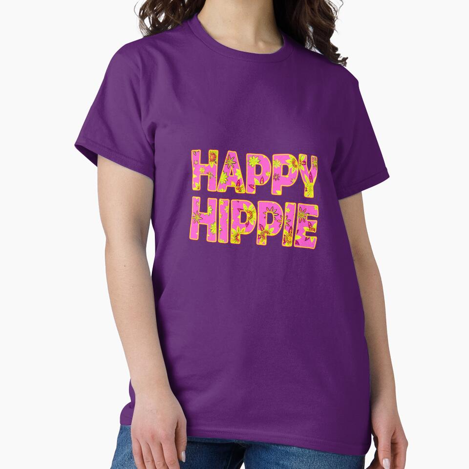 Happy Hippie Words Flower Power Free Spirit Hippie Vibes 2 of 4 by Beachy T-Shirts, Hoodie, Sweatshirt (Image 2)