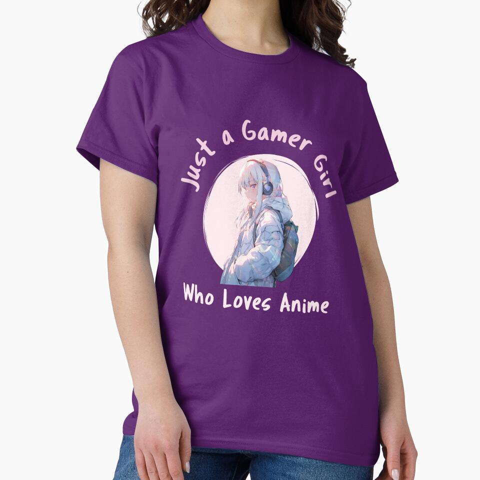 Just A Gamer Girl Who Loves Anime by SuperstyleTees T-Shirts, Hoodie, Sweatshirt | BlankRebels.com (Image 2)