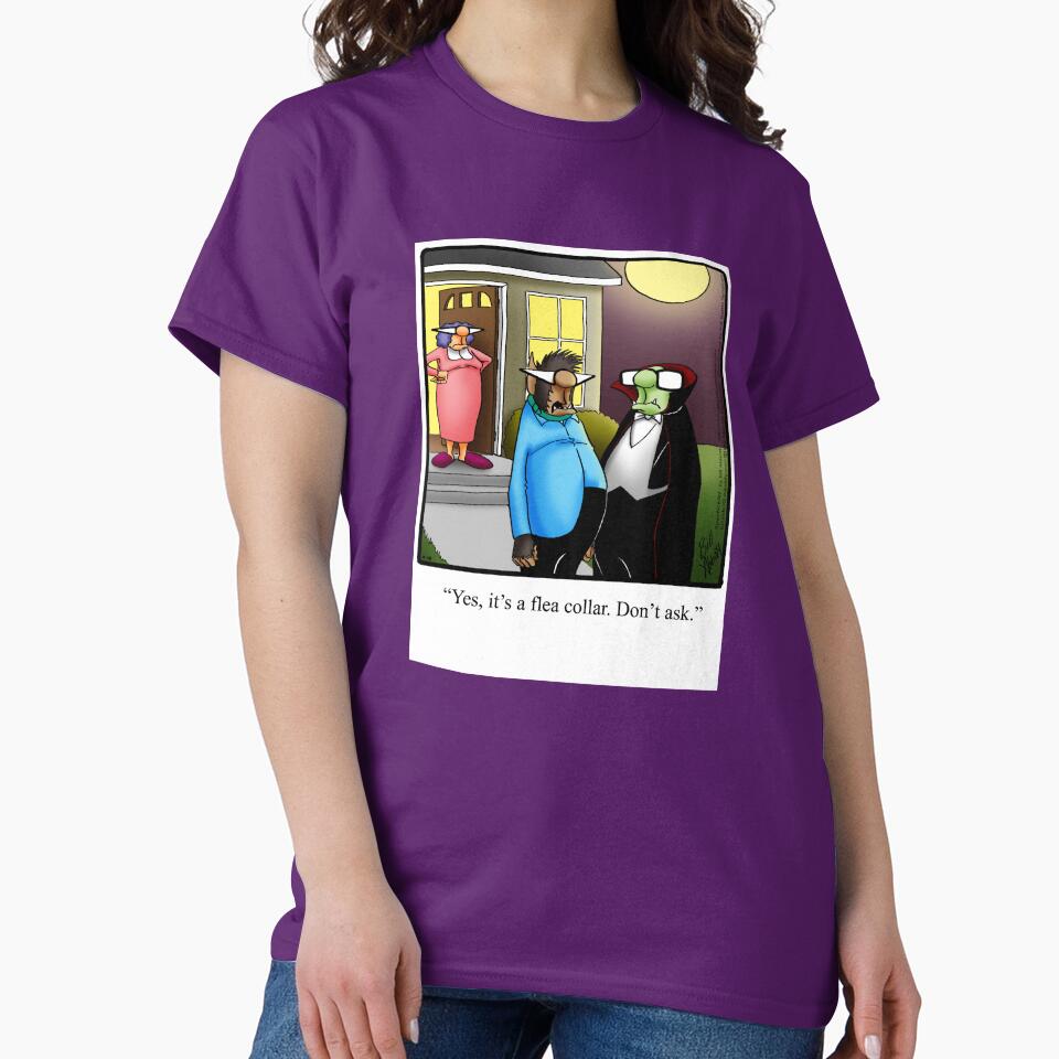 Funny Spectickles Halloween Werewolf Flea Collar Humor by abbottoons T-Shirts, Hoodie, Sweatshirt | BlankRebels.com (Image 2)