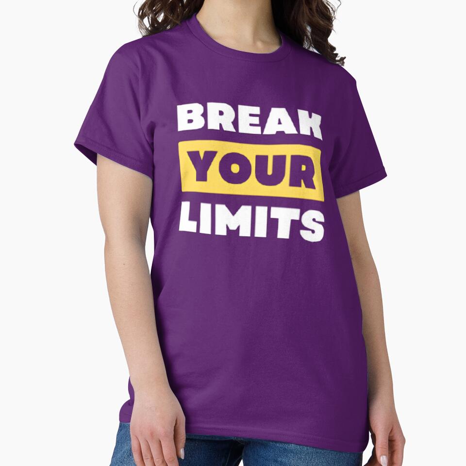 Break Your Limits Typography – Bold Motivational Gym Quote Streetwear Design by Rebel Weave