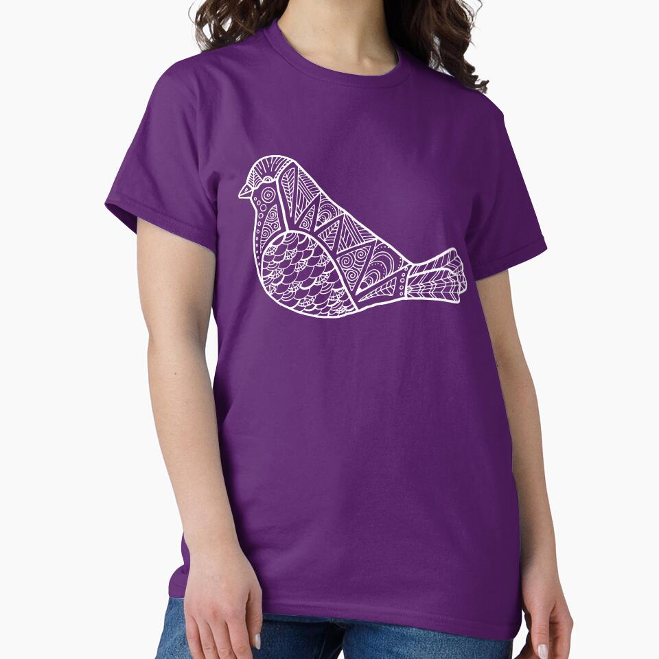 Color Me Bird : White on Plum by Janelle Wourms T-Shirts, Hoodie, Sweatshirt | BlankRebels.com (Image 2)