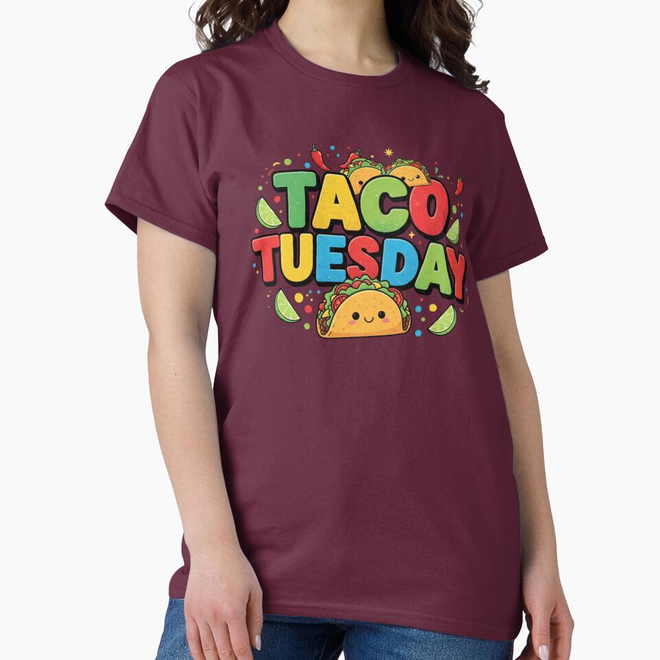 Cute Taco Tuesday Illustration by GenzShoppingHub T-Shirts, Hoodie, Sweatshirt | BlankRebels.com (Image 2)