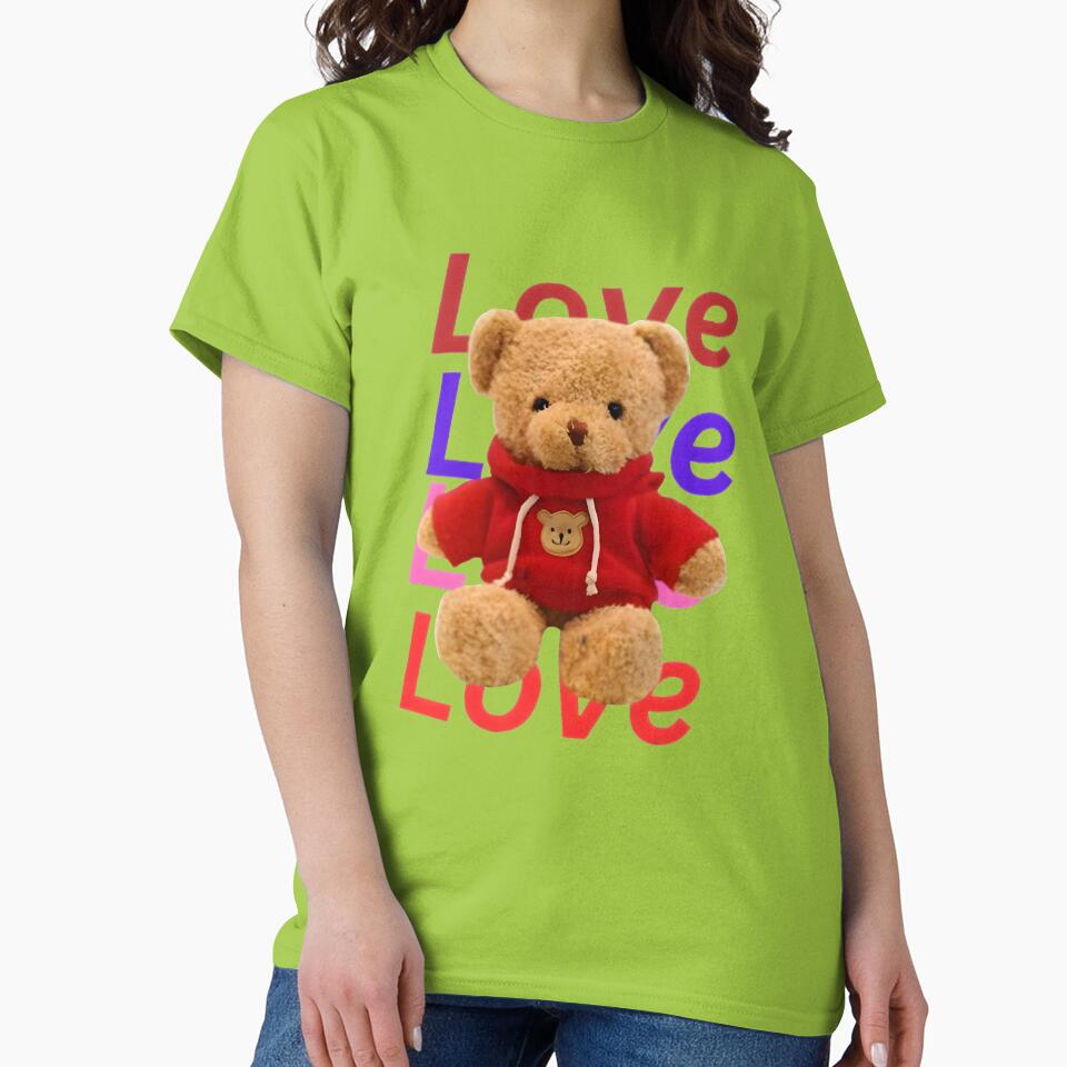 Cute Teddy Bear in Red Hoodie – Cozy Love Aesthetic Design by LoveVibePrints T-Shirts, Sweatshirt | BlankRebels.com (Image 2)