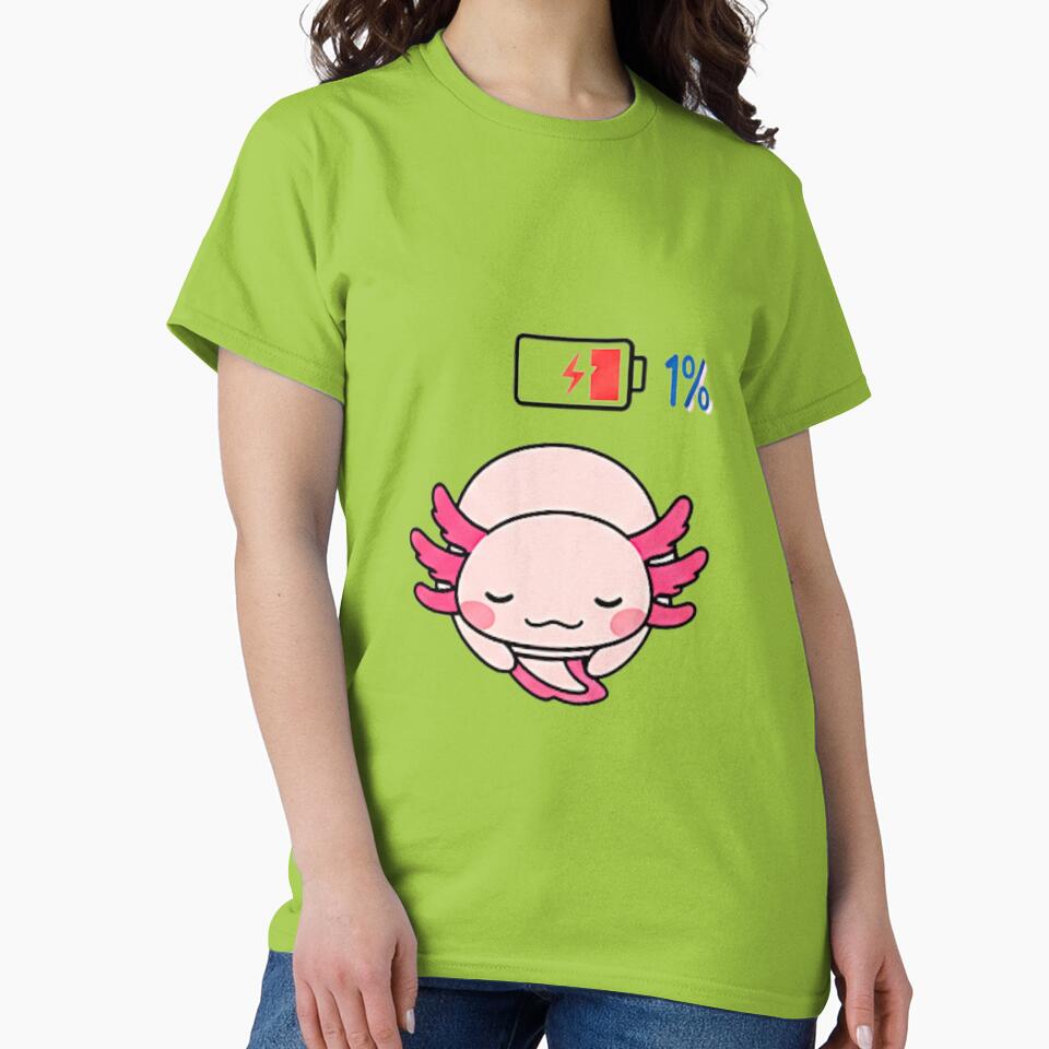 Axolotl Battery 1% Low Energy by bindusingla T-Shirts, Hoodie, Sweatshirt | BlankRebels.com (Image 2)
