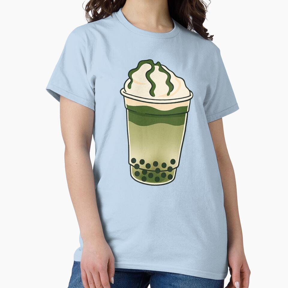 Matcha Bubble Tea with Whipped Cream Topping by ArtfulWeave T-Shirts, Hoodie, Sweatshirt | BlankRebels.com (Image 2)