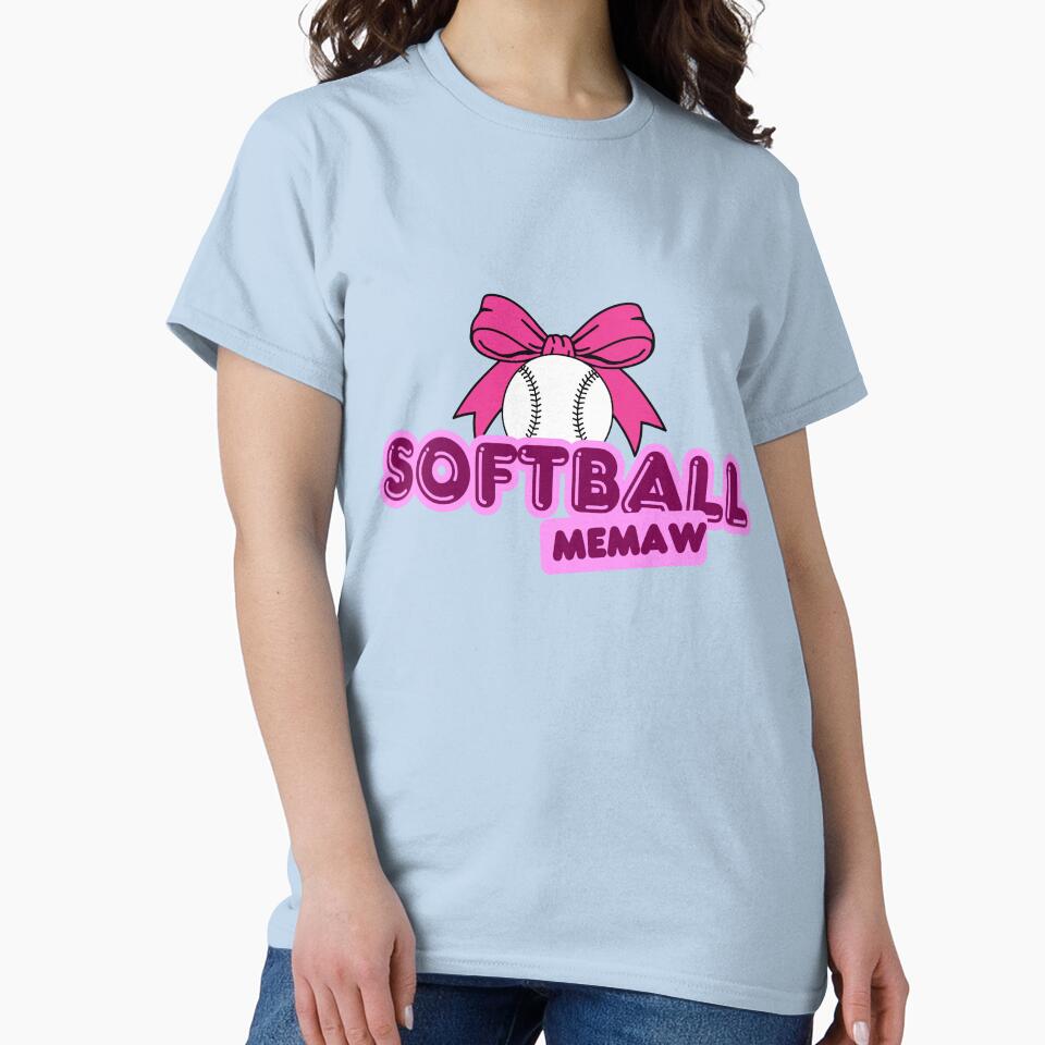 Mother's Day Womens Softball Memaw Heart Memaw Of A Softball Player Memaw by shop43 T-Shirts, Hoodie, Sweatshirt (Image 2)