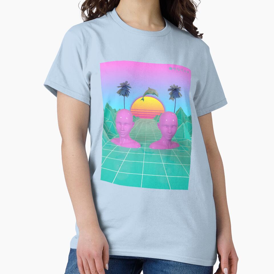 The Happy Dolphin [vaporwave: echoes of a future that never was] by candlevision T-Shirts, Hoodie, Sweatshirt (Image 2)