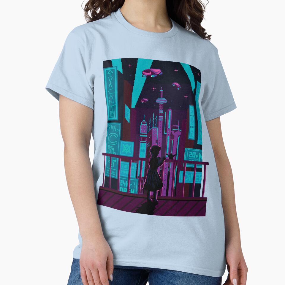 Synthwave Retrowave Pixel Art Vaporwave Outrun by DerNerd T-Shirts, Hoodie, Sweatshirt | BlankRebels.com (Image 2)