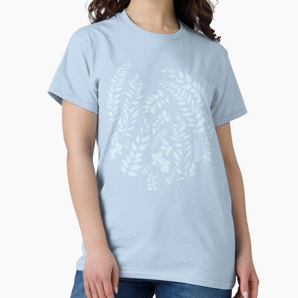 Greenery Botanical Print Light Blue by SilverPegasus T-Shirts, Hoodie, Sweatshirt | BlankRebels.com (Image 2)