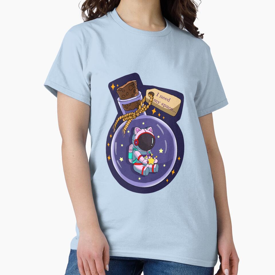Astronaut with cat ears bottled with stars by Shinymeww T-Shirts, Hoodie, Sweatshirt | BlankRebels.com (Image 2)