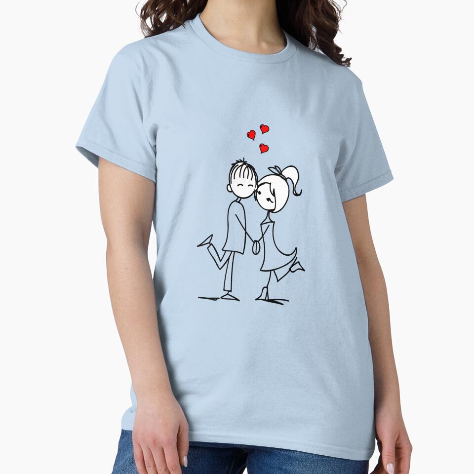 Cute Romantic Couple Love Illustration by AmetistLight T-Shirts, Hoodie, Sweatshirt | BlankRebels.com (Image 2)