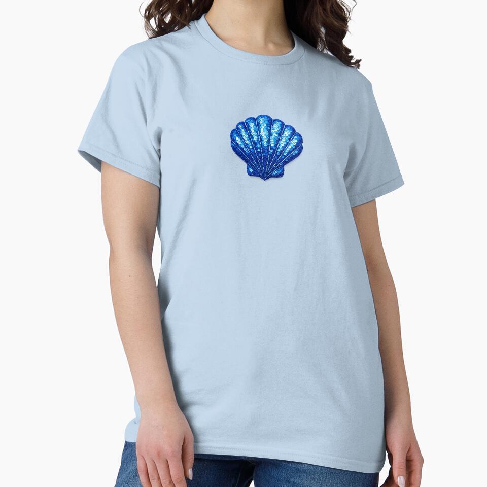 Blue Sequin Seashell by parisiantoast T-Shirts, Hoodie, Sweatshirt | BlankRebels.com (Image 2)