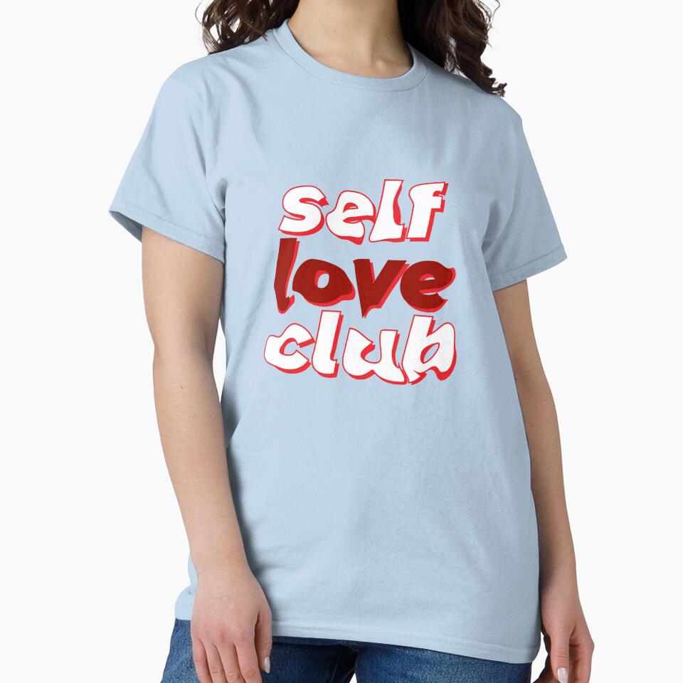 Self Love Club Graphic – Bold Red & White Empowerment Design by JCLegacy T-Shirts, Hoodie, Sweatshirt (Image 2)