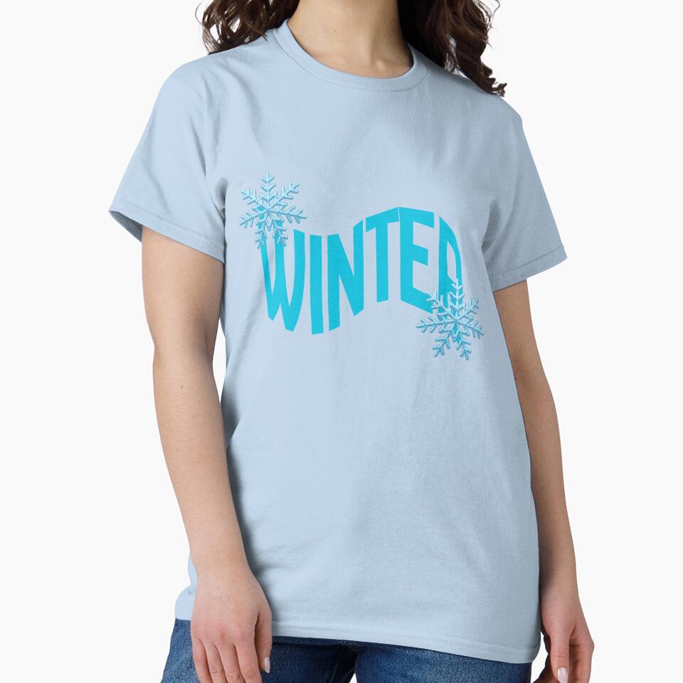 Winter Aesthetic Typography with Snowflakes – Cozy Cold Season Design by Uceepeace T-Shirts, Hoodie, Sweatshirt (Image 2)