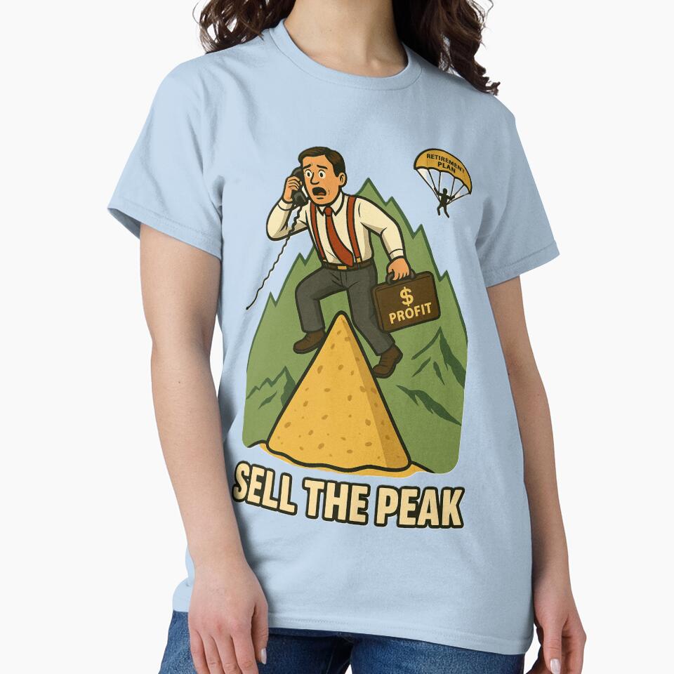 Sell the Peak - Retro Trader on a Tortilla Summit by Gooralwwl T-Shirts, Hoodie, Sweatshirt | BlankRebels.com (Image 2)