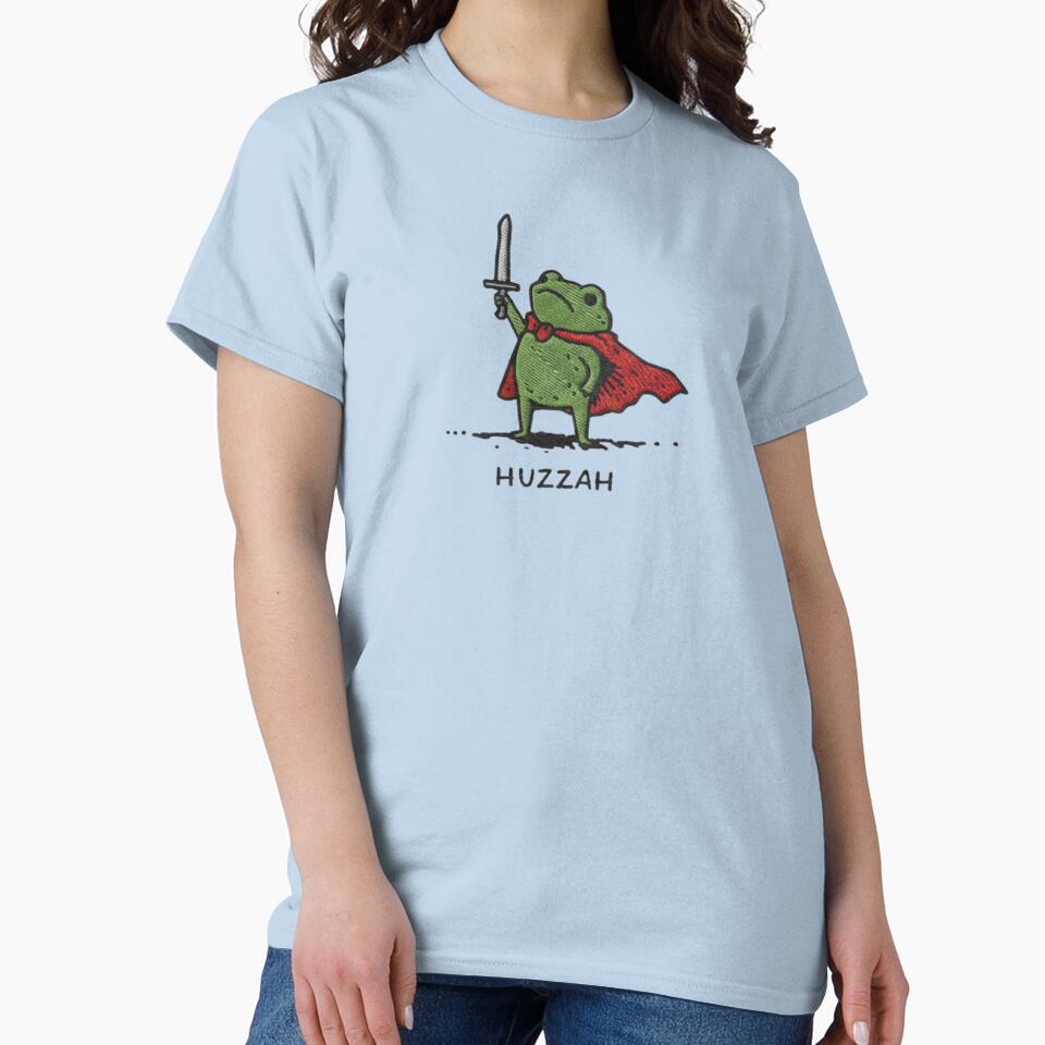 HUZZAH Brave Frog Knight – Cute Embroidered Kawaii Frog Illustration by NORTHLOOM T-Shirts, Hoodie, Sweatshirt (Image 2)