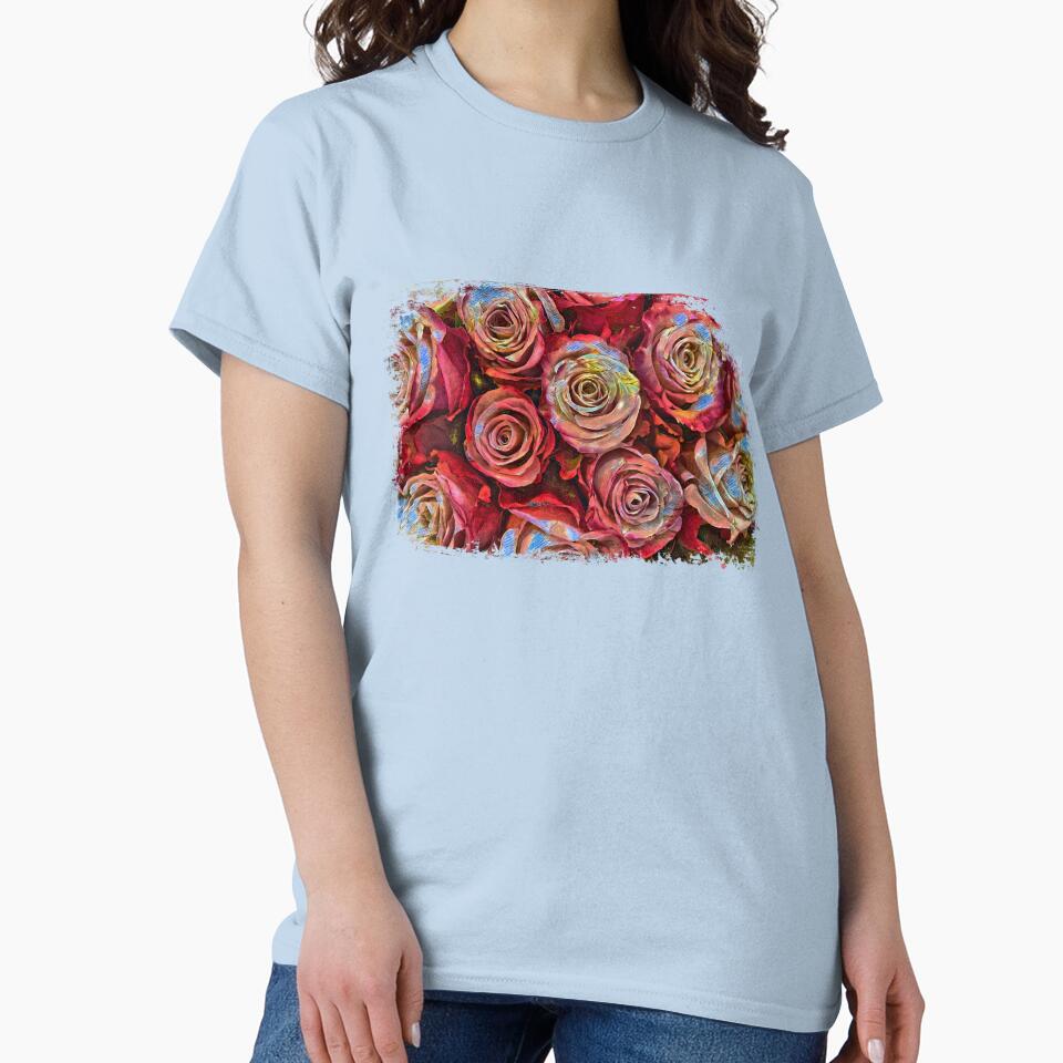 Colorful Roses In A Grunge Style by Heathermarie321 T-Shirts, Hoodie, Sweatshirt | BlankRebels.com (Image 2)