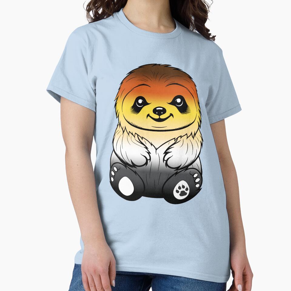 Cute Gay Bear Pride Flag Sloth, Subtle Kawaii Bear Sloth Design by Travelslightly T-Shirts, Hoodie, Sweatshirt (Image 2)