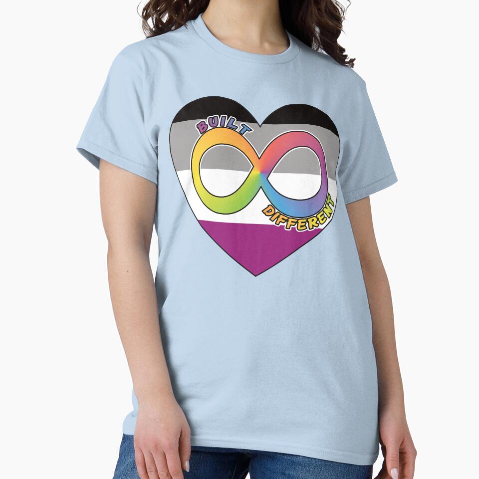 Built Different | Neurodivergent + Asexual Pride by Cryptid-Ohio T-Shirts, Hoodie, Sweatshirt | BlankRebels.com (Image 2)
