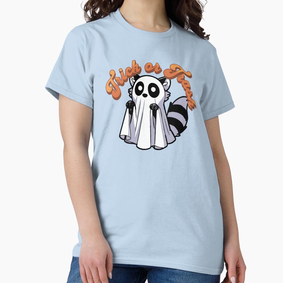 Halloween Raccoon Trick or Trash Cute Ghost Raccoon by chrisrivait T-Shirts, Hoodie, Sweatshirt | BlankRebels.com (Image 2)