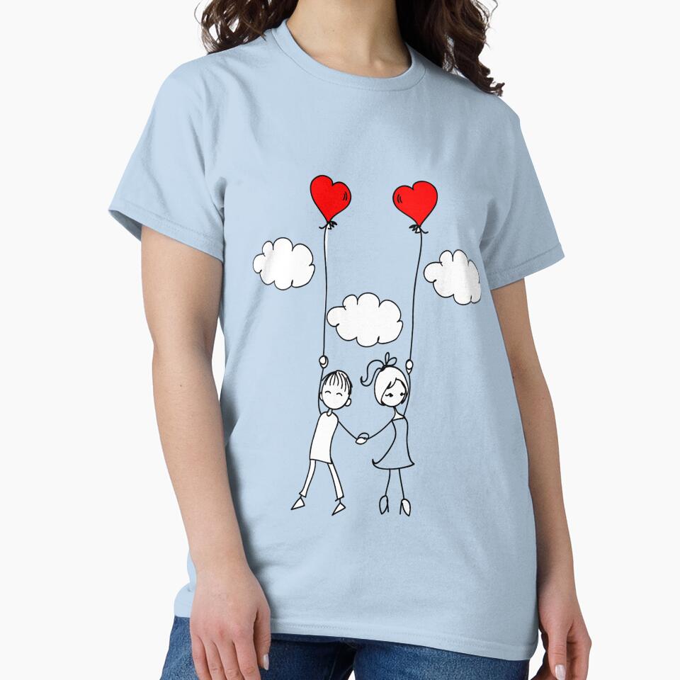 Cute Couple Love Balloons Matching Design by AmetistLight T-Shirts, Hoodie, Sweatshirt | BlankRebels.com (Image 2)