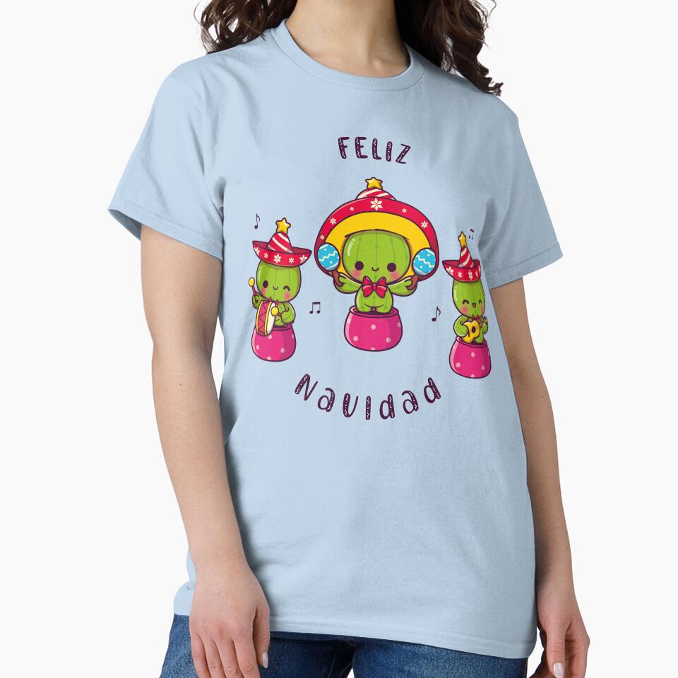 FELIZ NAVIDAD KAWAII CACTUS T-Shirts, Hoodie, Sweatshirt